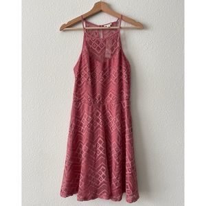 Mi Ami (Francesca) Rose Color Laced Halter Midi Dress NWT size Medium